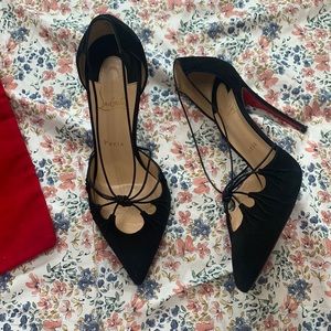 Christian Louboutin suede heels gothic punk sexy heels prom wedding party boho
